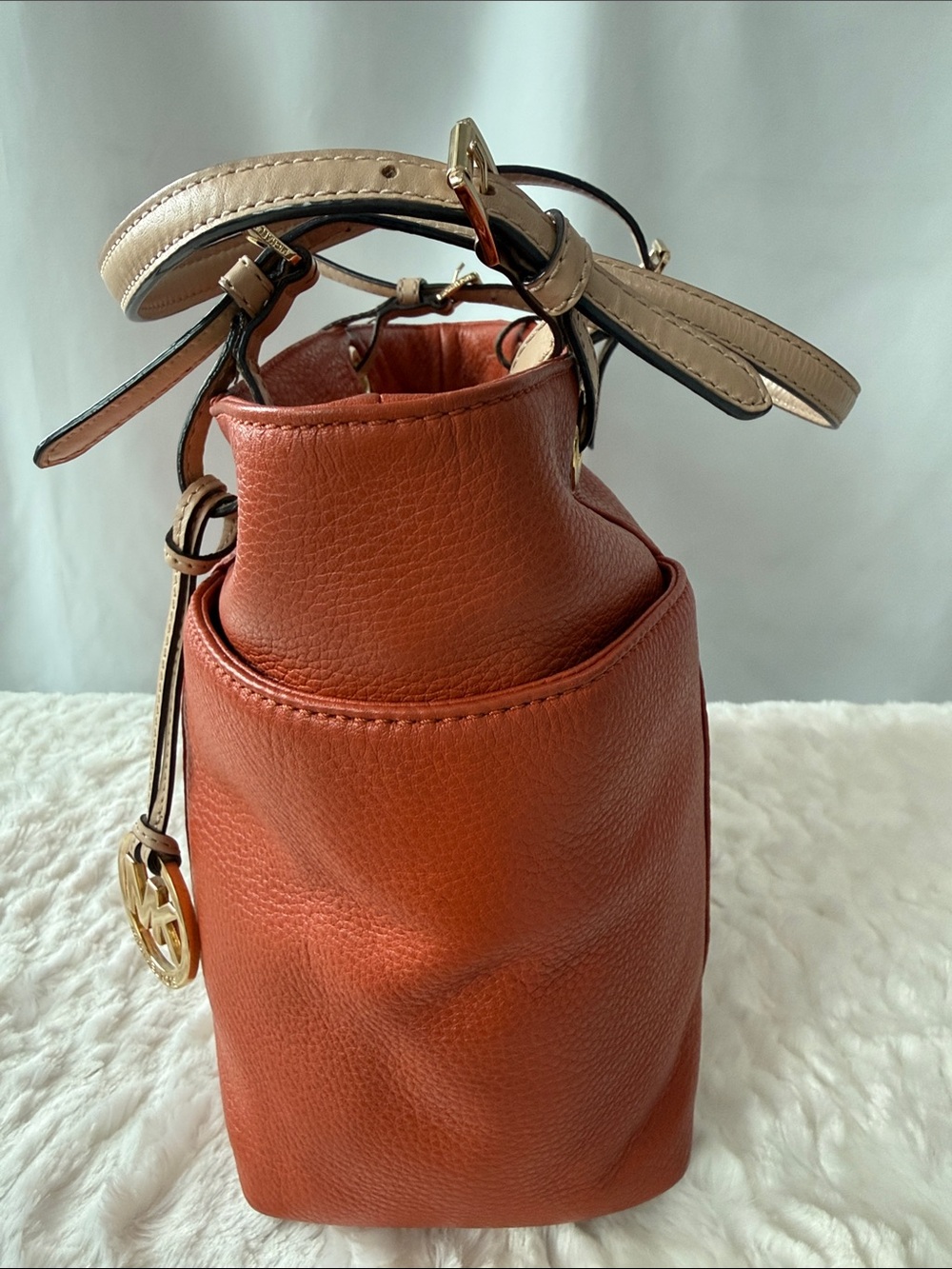 Michael Kors Jet Set Burnt Orange Leather with Contrast Handles - Picture 7 of 13